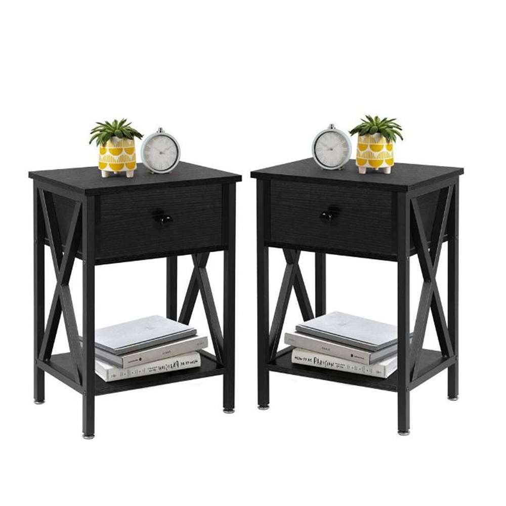 3-Piece Coffee Table Set 38.6 in. Black Rectangle MDF Coffee Table with Lift-Top Table and 2 Matching Nightstands